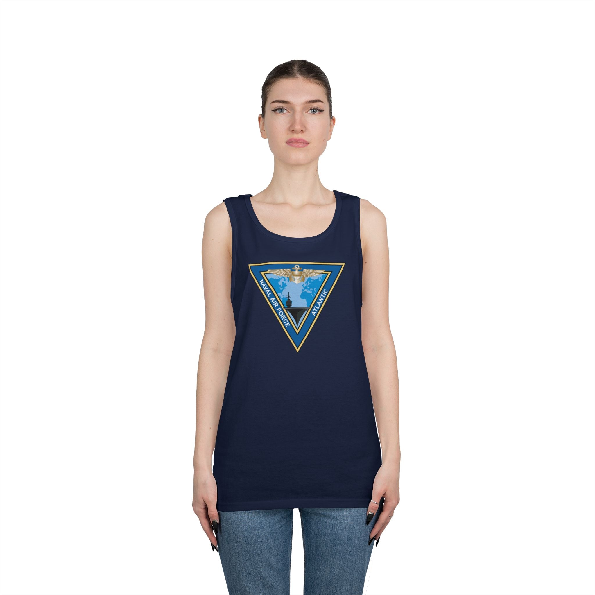 Unisex Heavy Cotton Tank Top - Navy - Commander, Naval Air Force Atlantic - COMNAVAIRLANT wo Txt