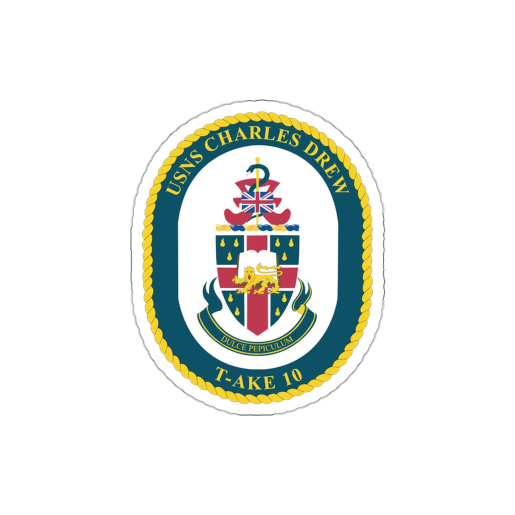 Die-Cut Vinyl Sticker - Navy - USNS Charles Drew (T-AKE 10) wo txt