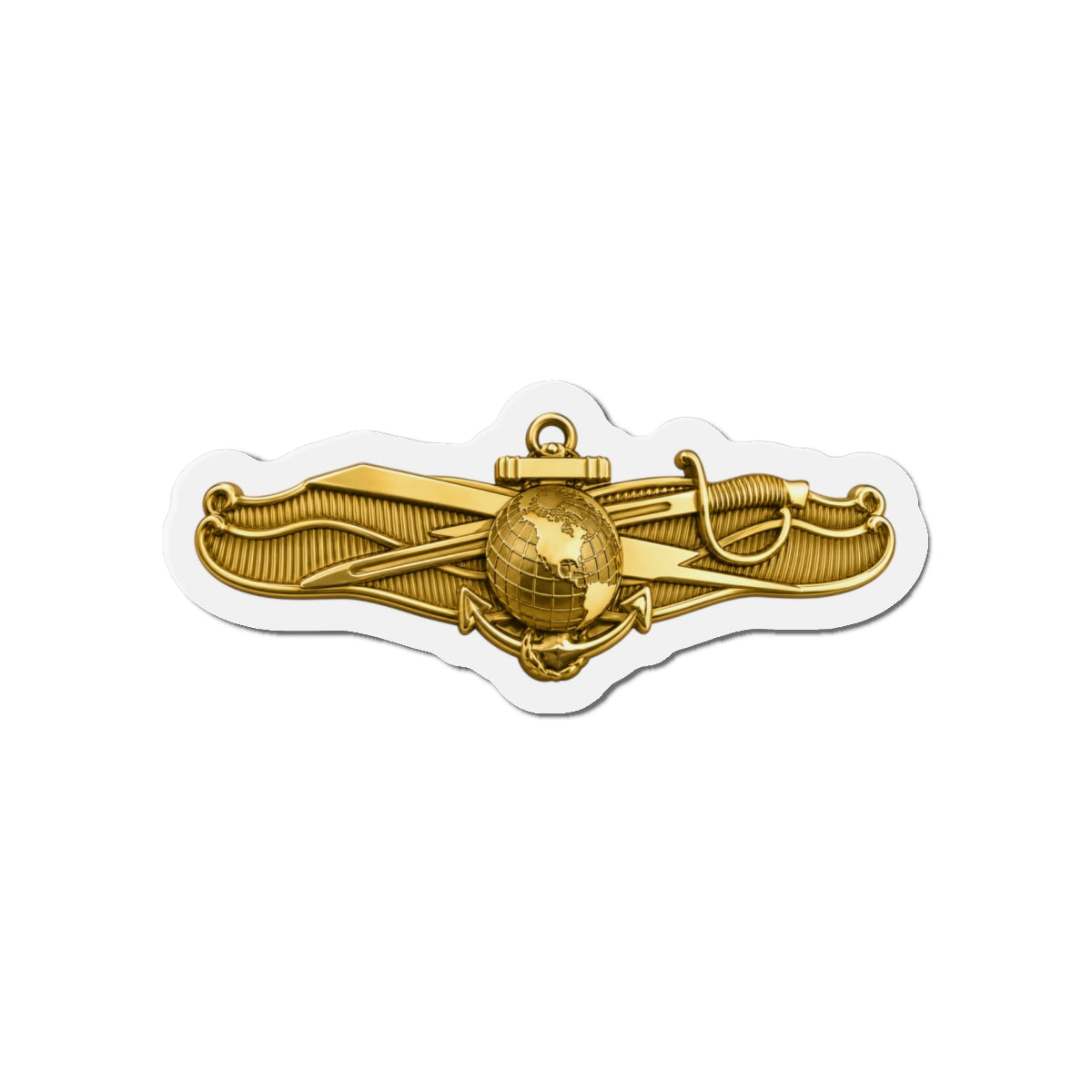 Die-Cut Magnet - Navy - Badge - Information Warfare wo txt - Officer - 3D - Enhanced