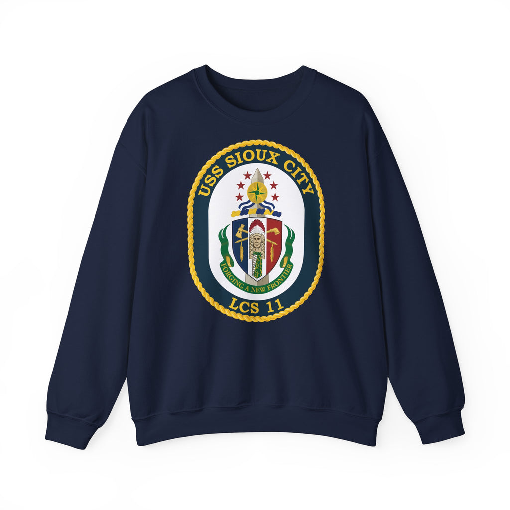 Unisex Heavy Blend™ Crewneck Sweatshirt - Navy - USS Sioux City (LCS-11) wo Txt