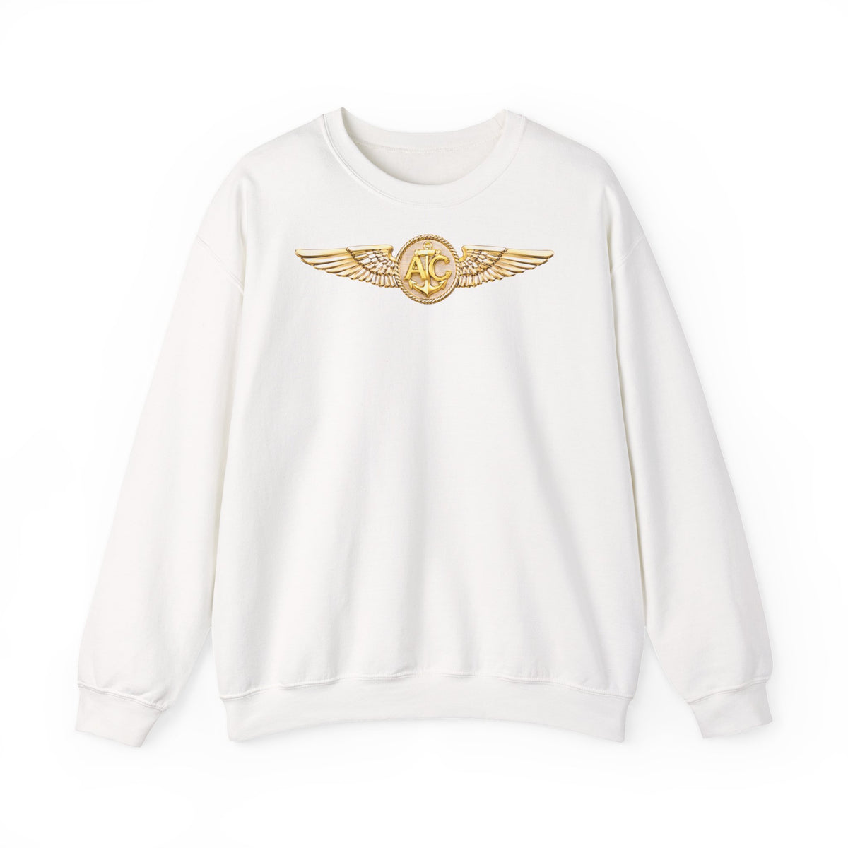 Unisex Heavy Blend™ Crewneck Sweatshirt - Navy - Badge - Naval Aircrew Warfare Specialist wo txt - 3D - Enhanced