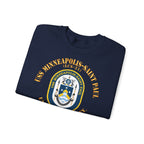 Unisex Heavy Blend™ Crewneck Sweatshirt - Navy - USS Minneapolis–Saint Paul (LCS-21)