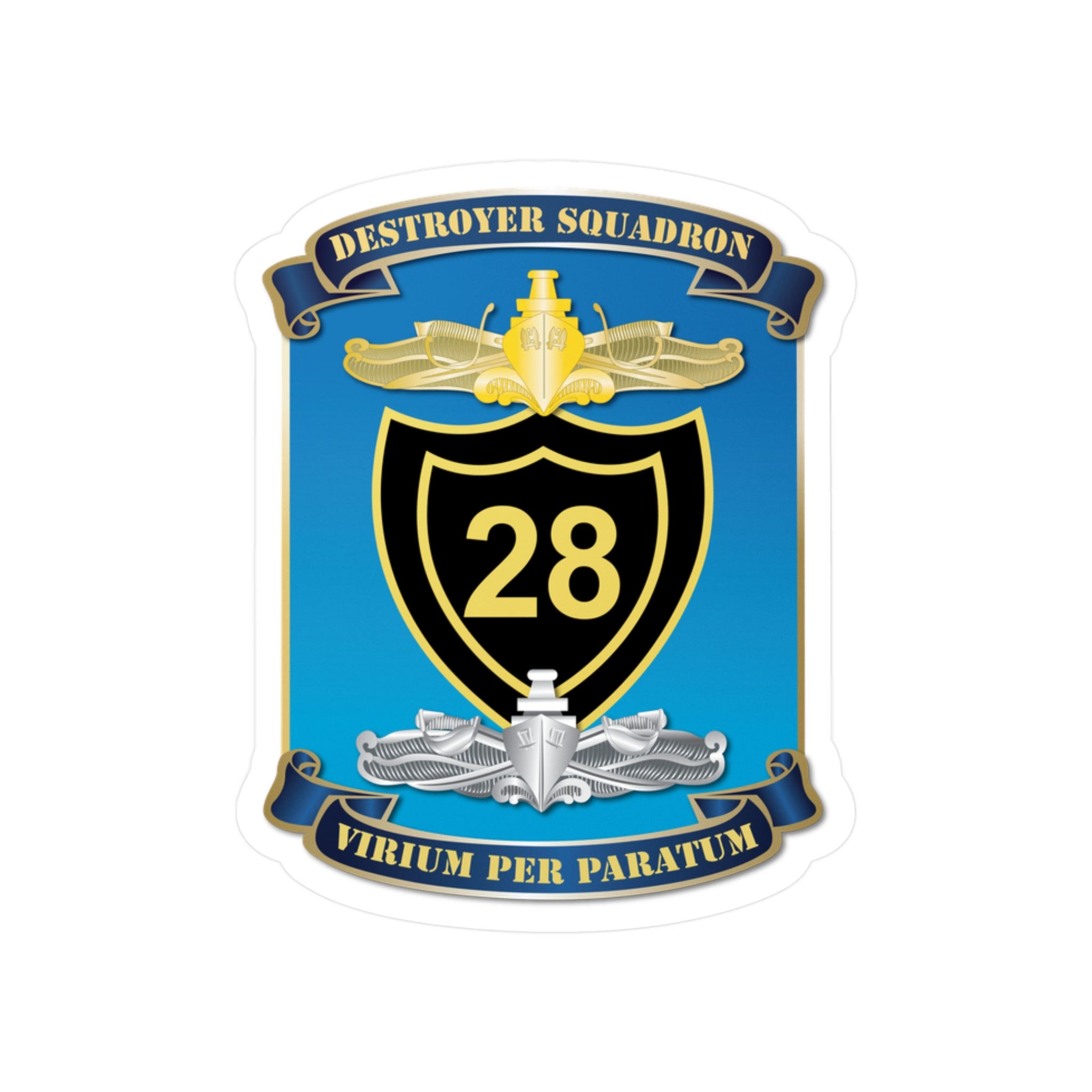 Kiss-Cut Vinyl Decal - Navy - Destroyer Squadron 28 (DESRON-28) wo Txt