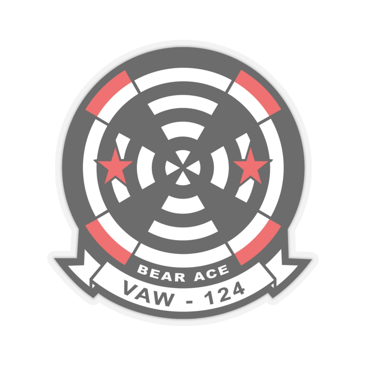Kiss-Cut Stickers - Navy - Airborne Command & Control Squadron 124 (VAW-124) wo txt