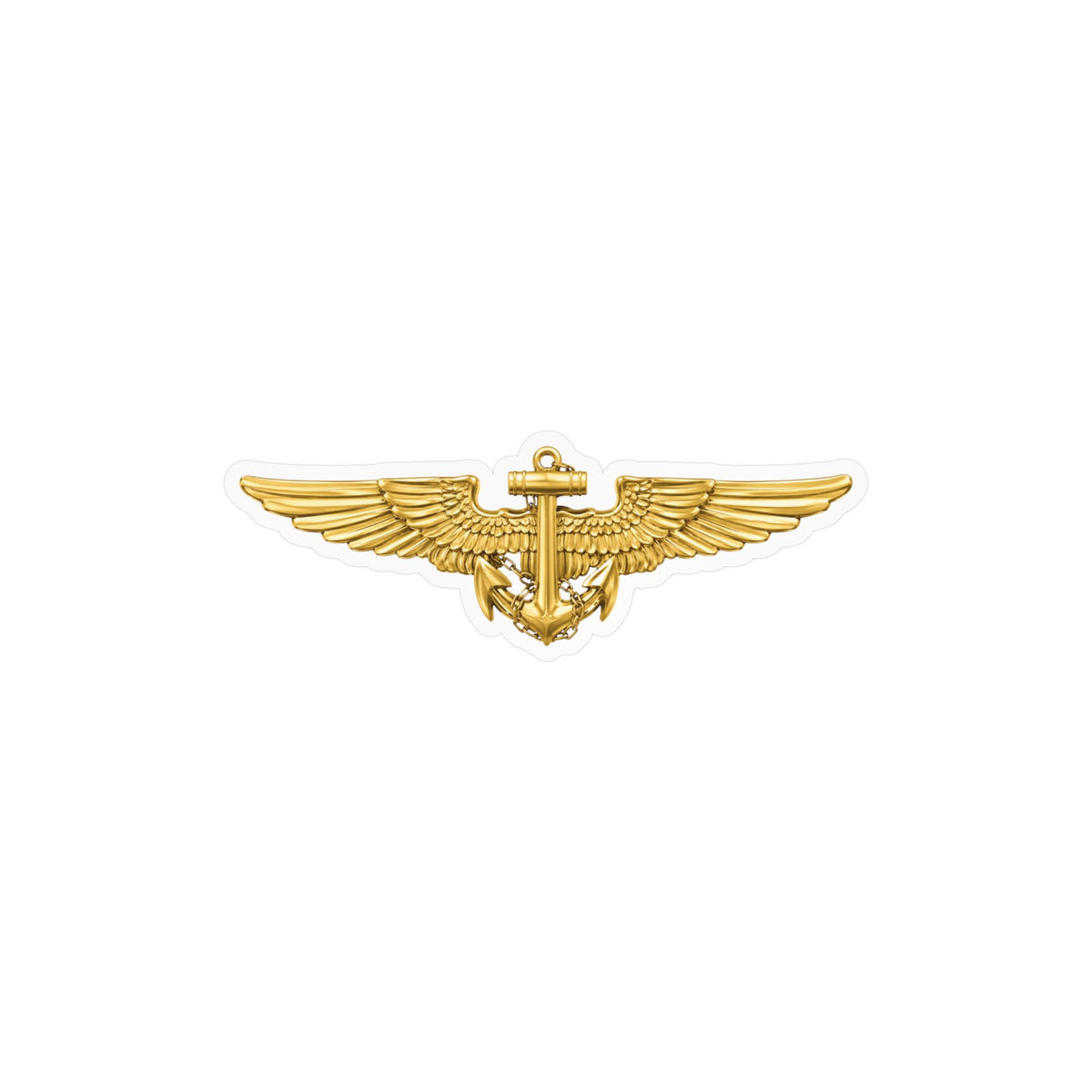 Kiss-Cut Vinyl Decal - Navy - Badge - Naval Aviator Wings wo txt - 3D - Enhanced