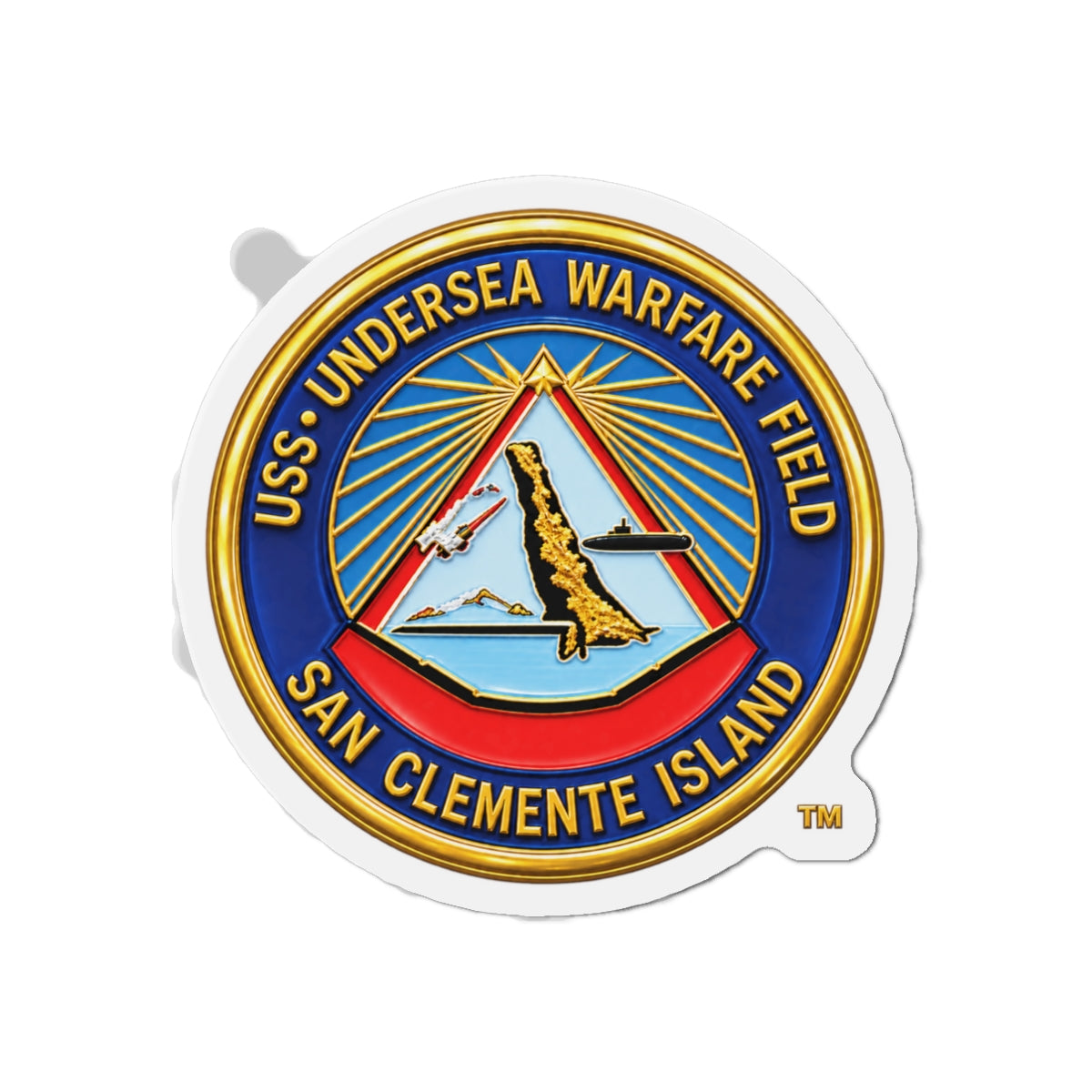 Die-Cut Magnet - Navy - USS Undersea Warfare Field - San Clemente Island - Crest - 3D - Enhanced