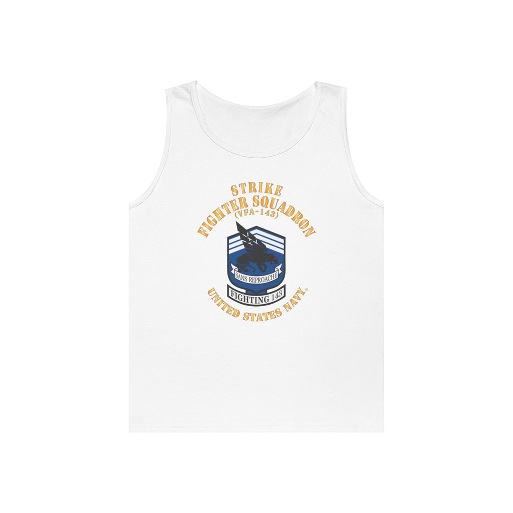 Unisex Heavy Cotton Tank Top - Navy - Strike Fighter Squadron 143 (VFA-143)