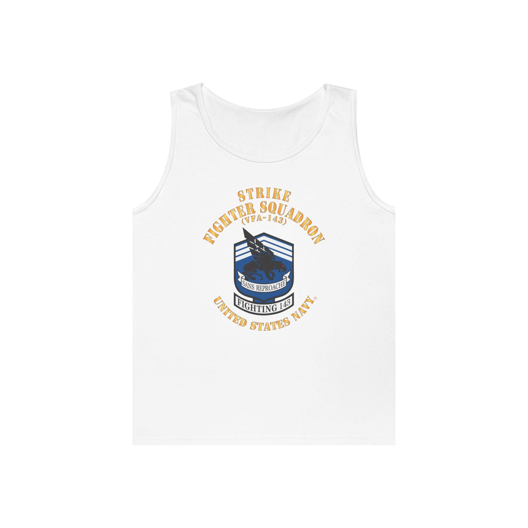 Unisex Heavy Cotton Tank Top - Navy - Strike Fighter Squadron 143 (VFA-143)