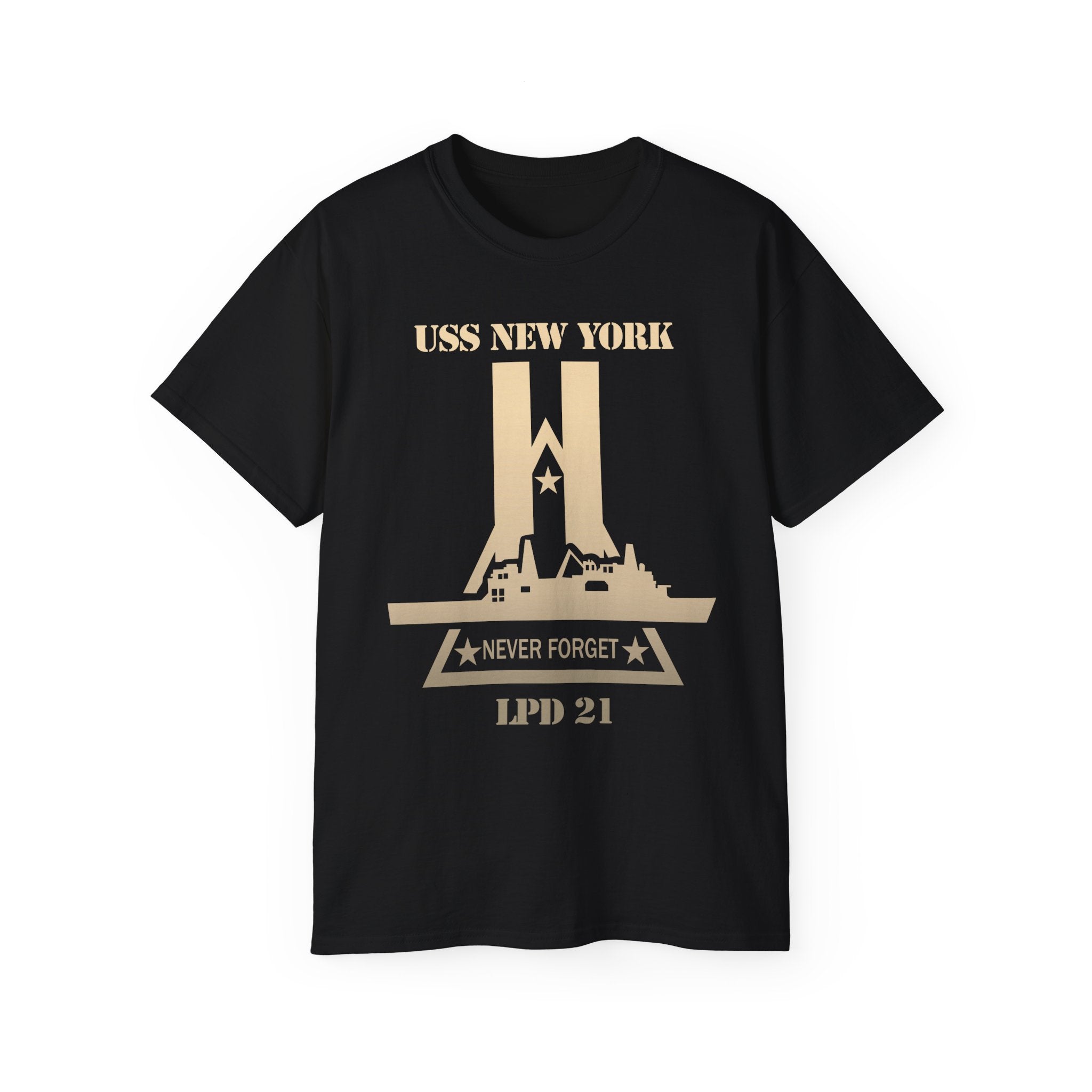 Unisex Ultra Cotton T-Shirt - Navy - USS New York (LPD-21) wo Txt X 300