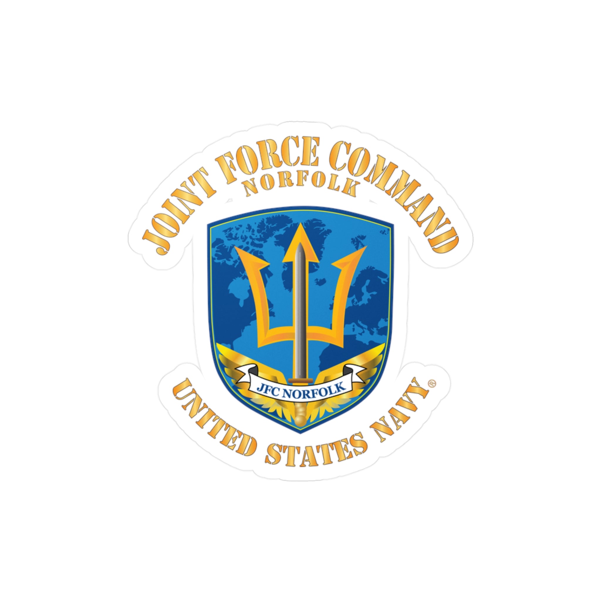 Kiss-Cut Vinyl Decal - Navy - Joint Force Command - Norfolk