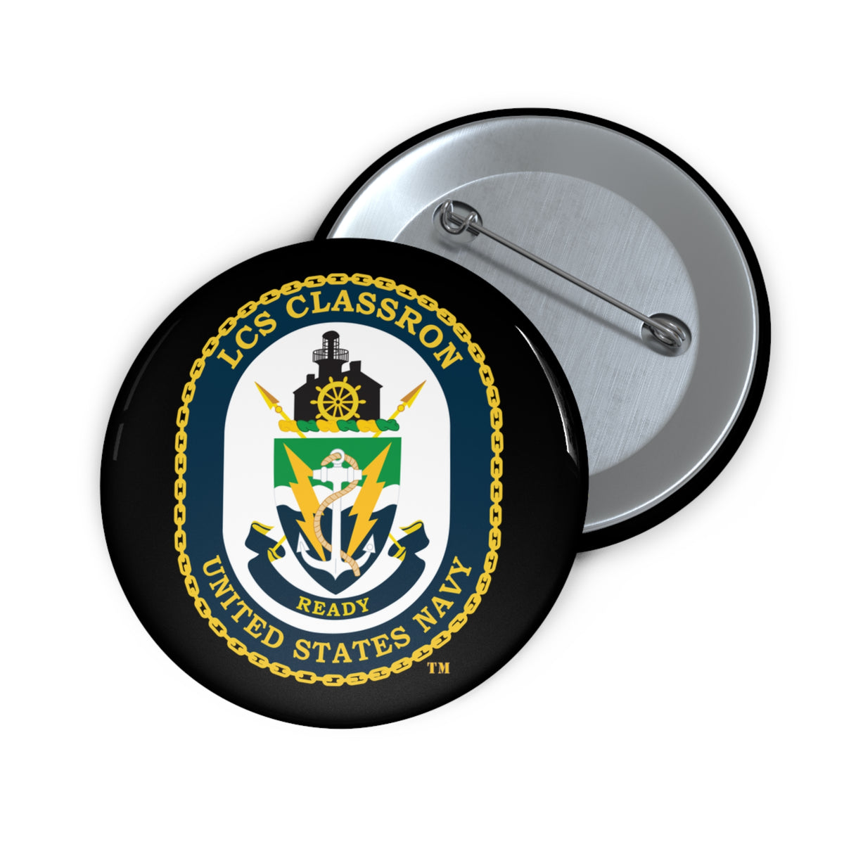 Custom Pin Button - Navy - LCS Classron (Littoral Combat Ship) wo txt