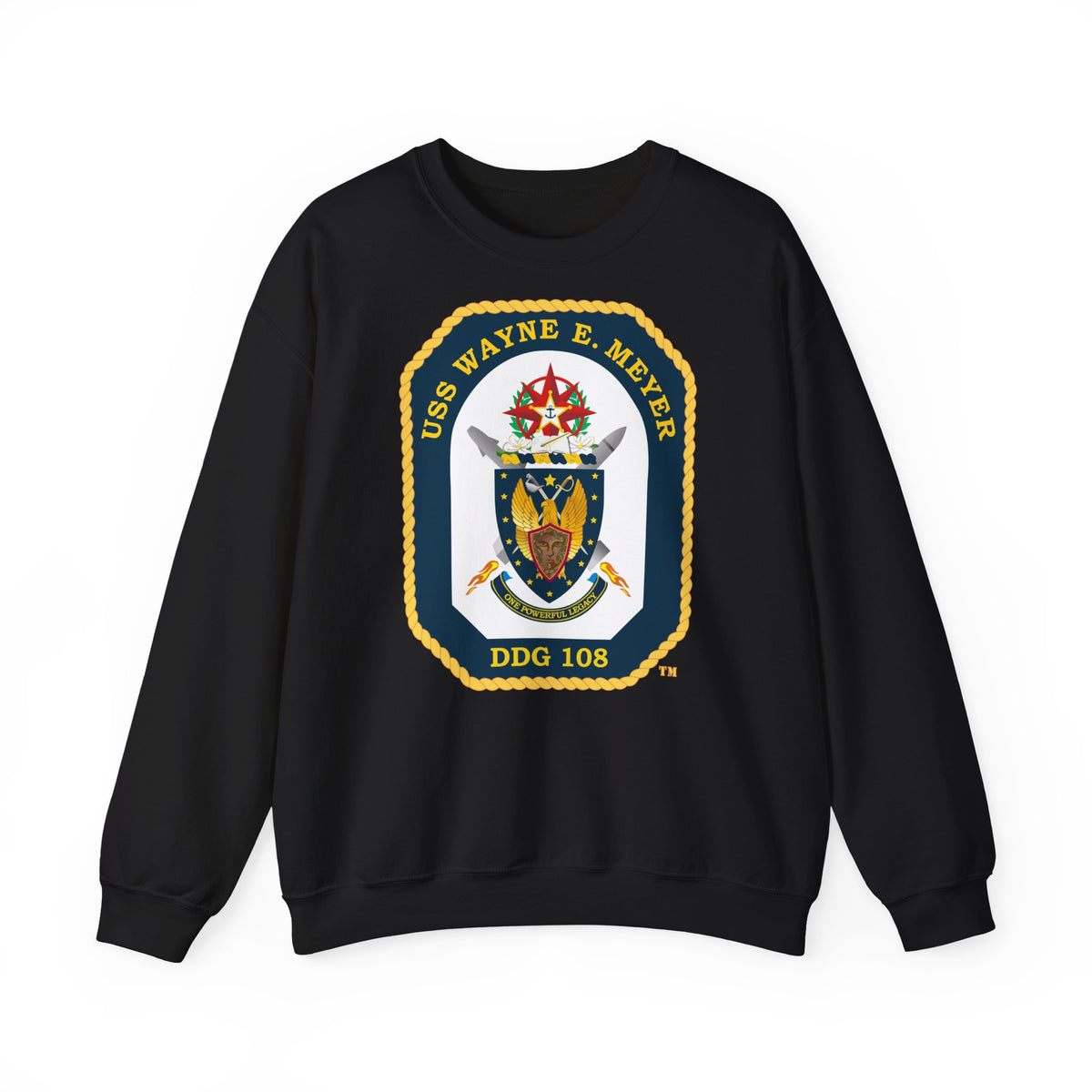 Unisex Heavy Blend™ Crewneck Sweatshirt -  Navy - USS Wayne E. Meyer (DDG-108) wo txt X 300