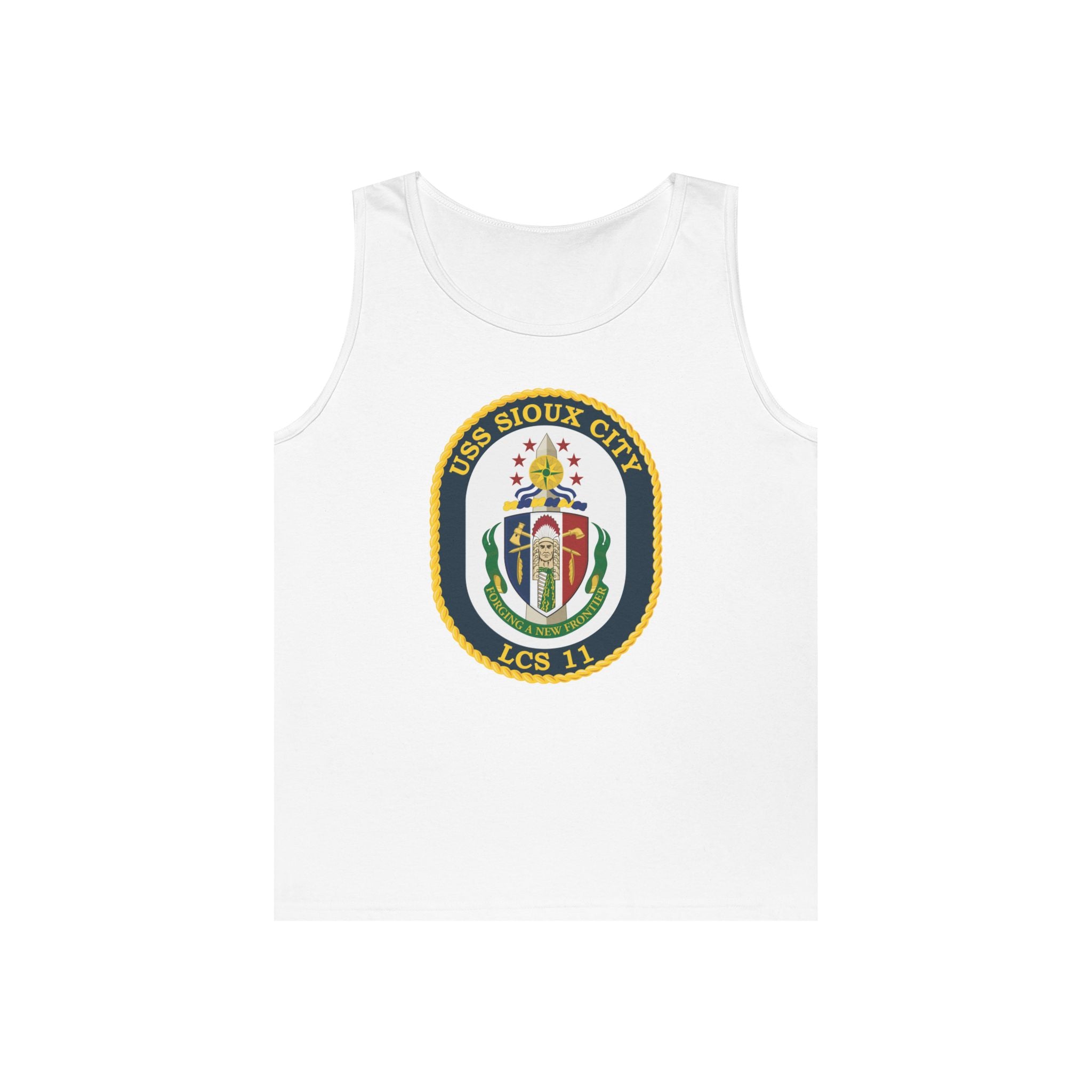 Unisex Heavy Cotton Tank Top - Navy - USS Sioux City (LCS-11) wo Txt