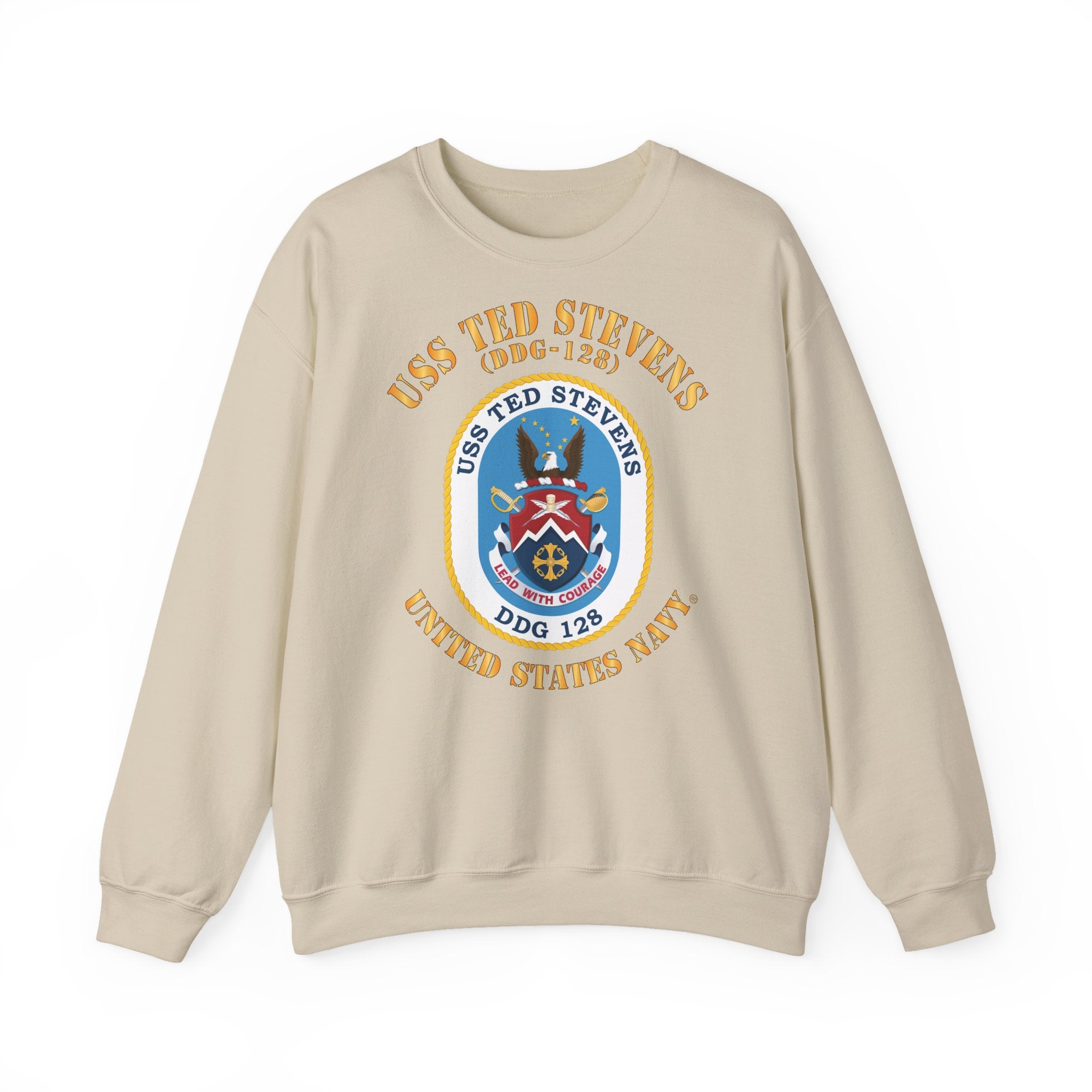 Unisex Heavy Blend™ Crewneck Sweatshirt - Navy - USS Ted Stevens (DDG-128)