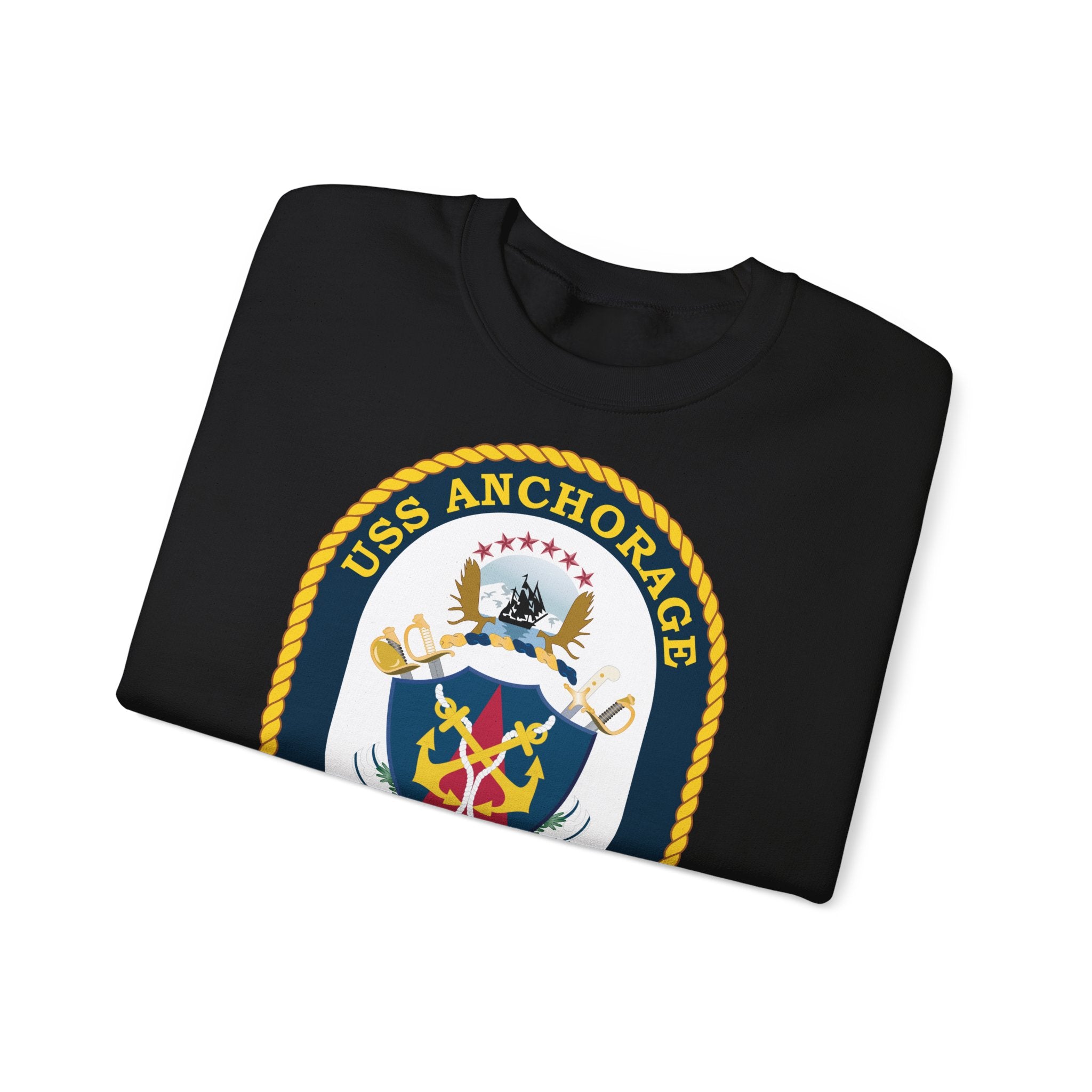 Unisex Heavy Blend™ Crewneck Sweatshirt - Navy - USS Anchorage (LPD-23) wo txt
