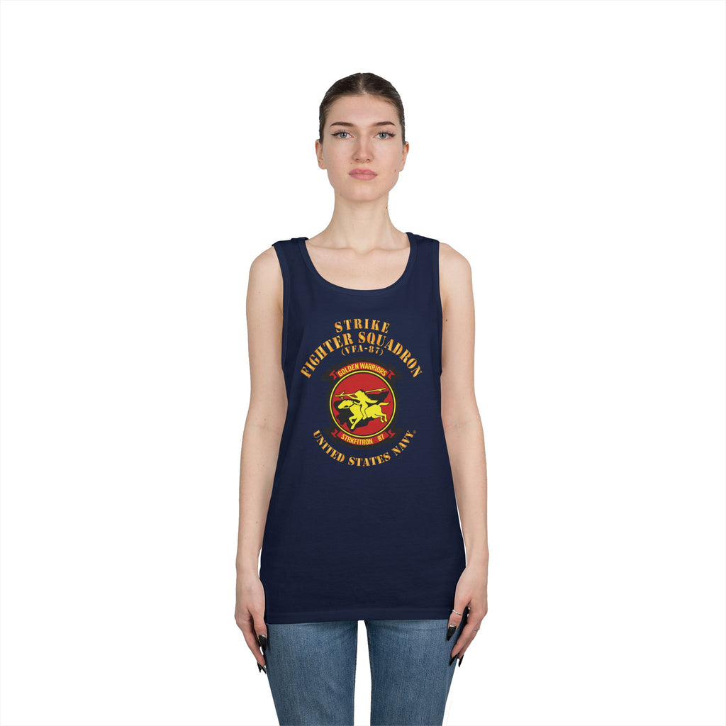 Unisex Heavy Cotton Tank Top - Navy - Strike Fighter Squadron 87 (VFA-87)