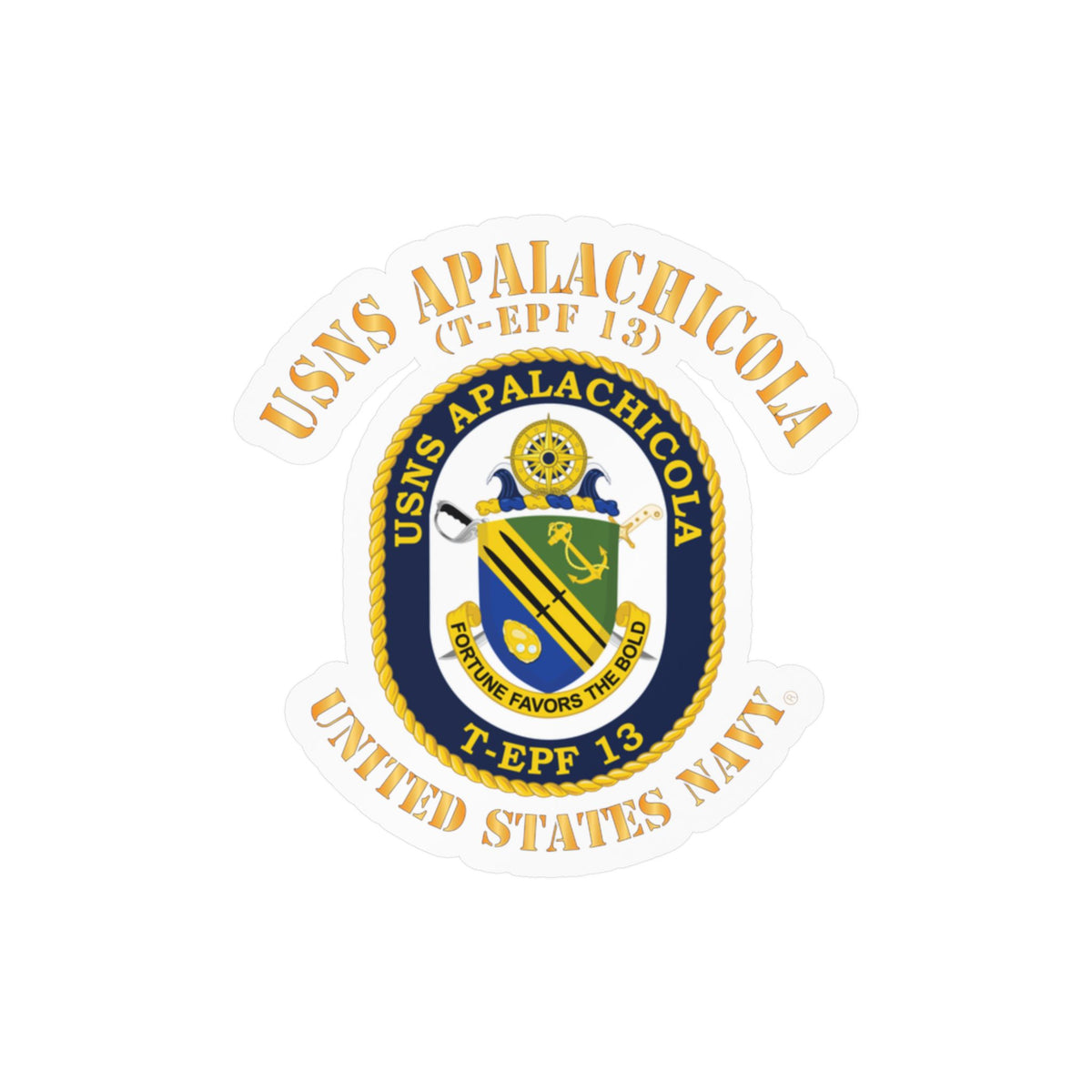 Kiss-Cut Vinyl Decal - Navy - USNS Apalachicola (T-EPF 13)