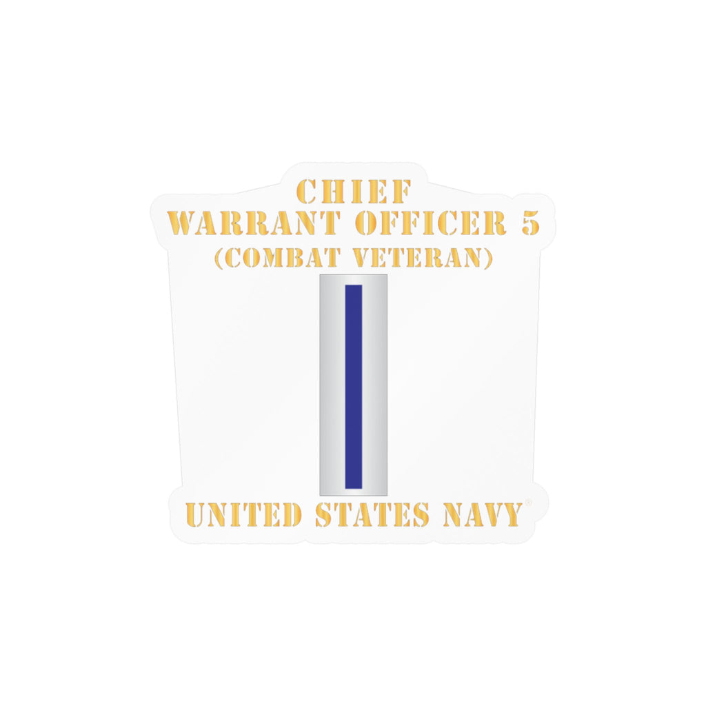 Kiss-Cut Vinyl Decal - Navy - Chief Warrant Officer 5 - CW05 - Combat Veteran
