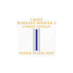 Kiss-Cut Vinyl Decal - Navy - Chief Warrant Officer 5 - CW05 - Combat Veteran