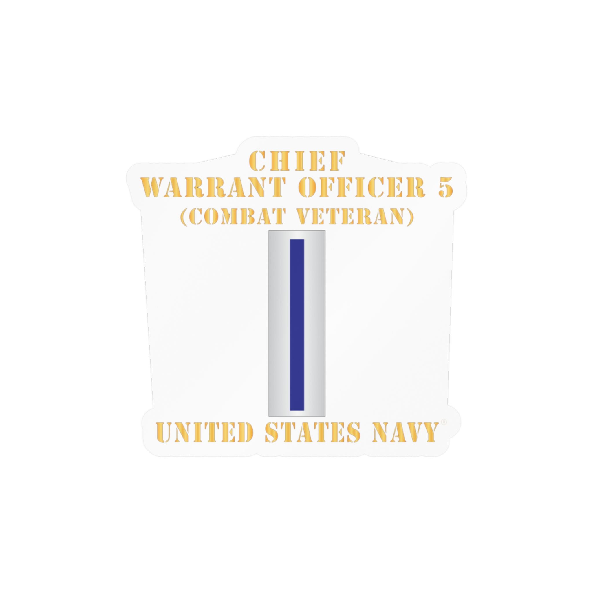 Kiss-Cut Vinyl Decal - Navy - Chief Warrant Officer 5 - CW05 - Combat Veteran