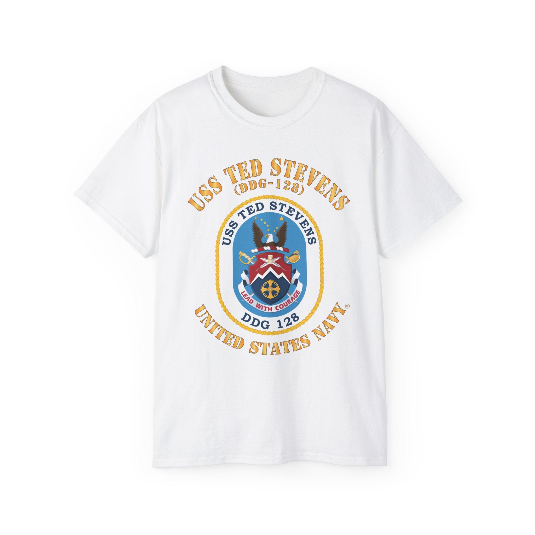 Unisex Ultra Cotton T-Shirt - Navy - USS Ted Stevens (DDG-128)
