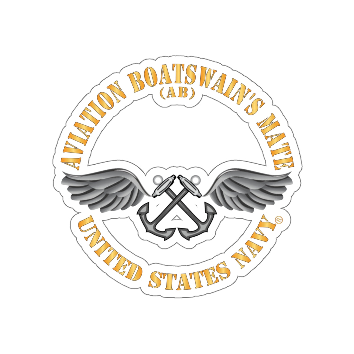 Die-Cut Vinyl Sticker - Navy - Rate - Aviation Boatswain's Mate (AB) X 300