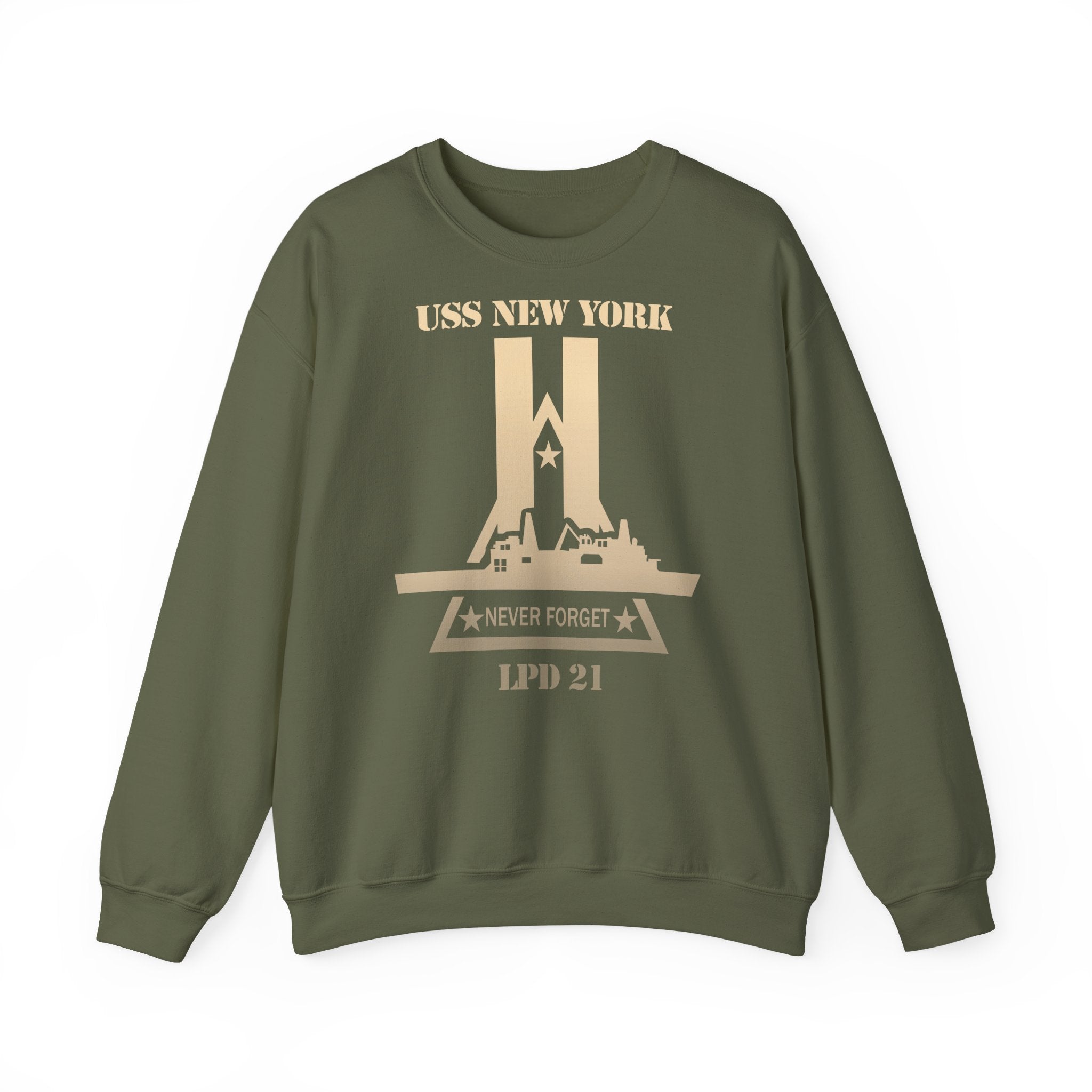 Unisex Heavy Blend™ Crewneck Sweatshirt - Navy - USS New York (LPD-21) wo Txt X 300