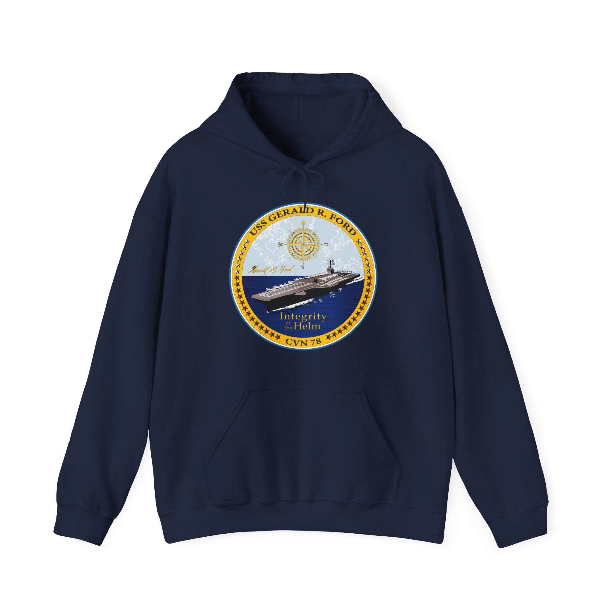 Unisex Heavy Blend™ Hoodies - Navy - USS Gerald R. Ford (CVN-78) wo txt