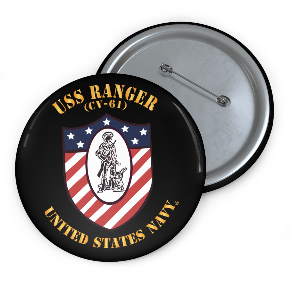 Pin Button - Navy - USS Ranger (CV-61) X 300