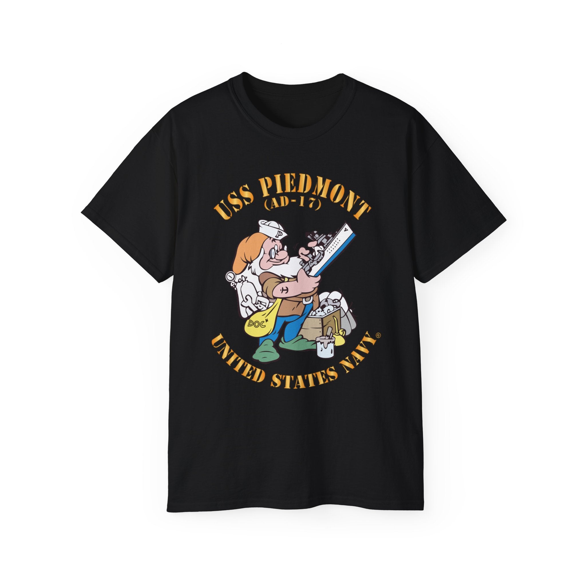 Unisex Ultra Cotton T-Shirt - Navy - USS Piedmont (AD-17)