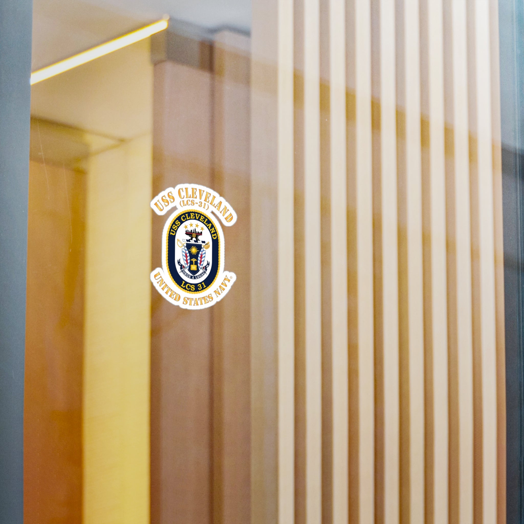 Kiss-Cut Vinyl Decal - Navy - USS Cleveland (LCS-31)