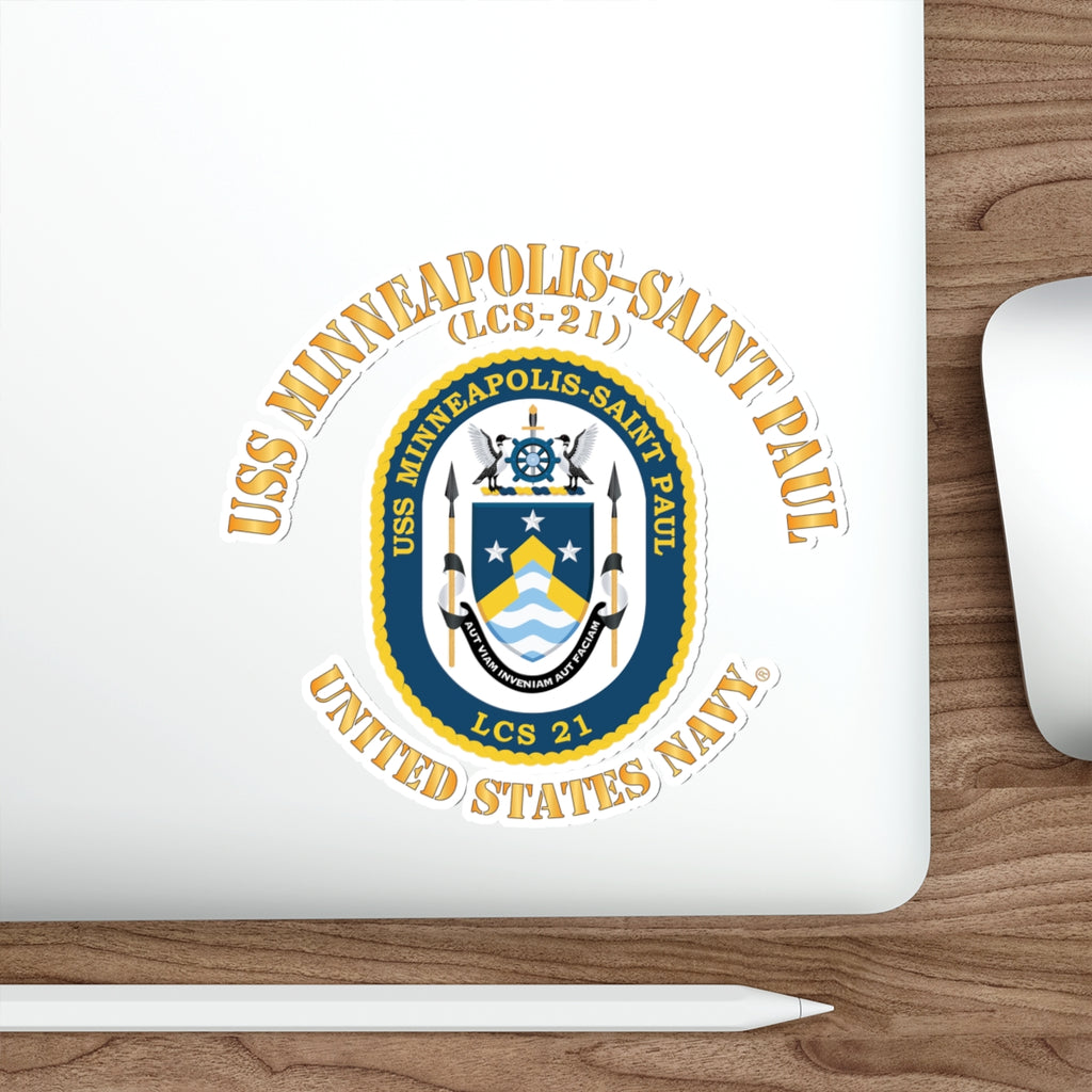Die-Cut Vinyl Sticker - Navy - USS Minneapolis–Saint Paul (LCS-21)