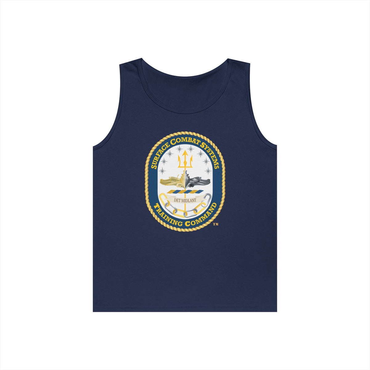 Unisex Heavy Cotton Tank Top - Navy - Surface Combat Systems Training Command - DET MIDLANT wo Txt X 300