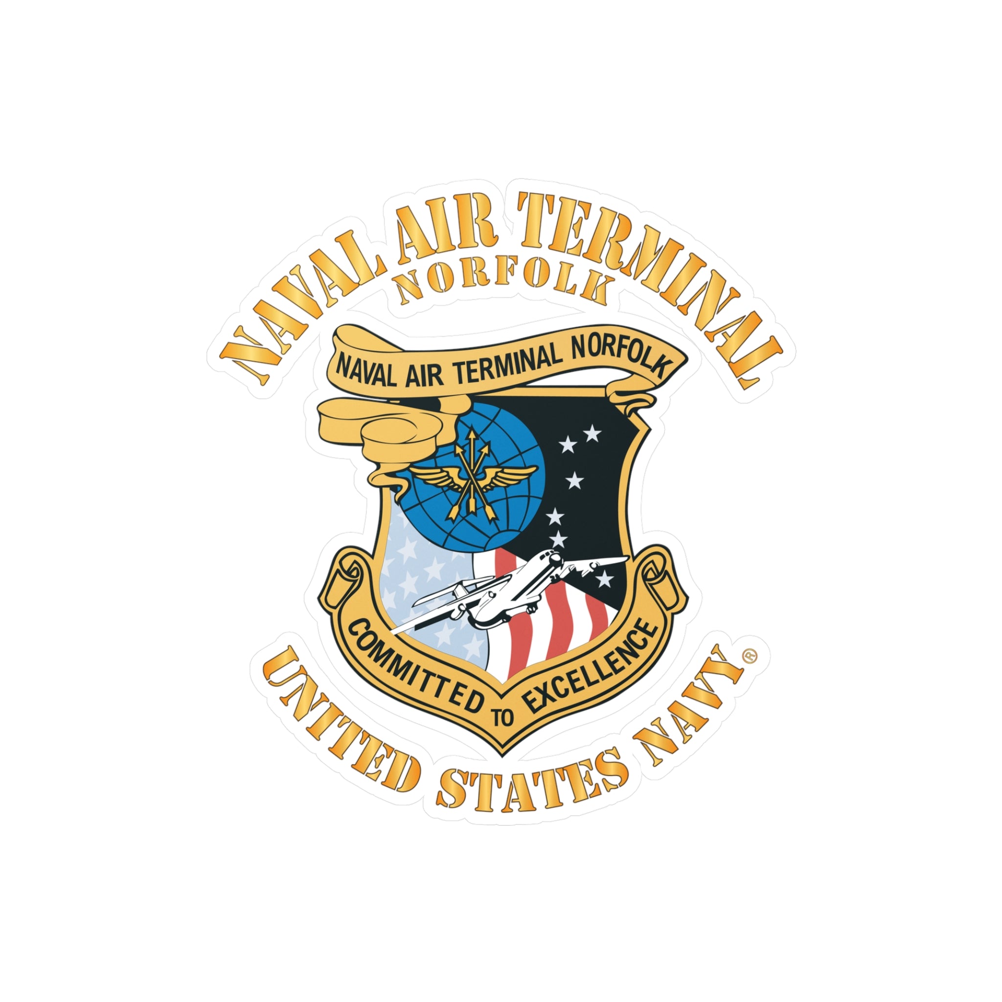 Kiss-Cut Vinyl Decal - Navy - Naval Air Terminal Norfolk