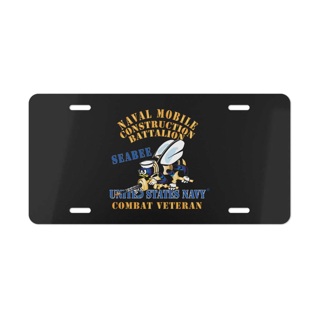 Vanity License Plate - Navy - Seabee - Combat Veteran
