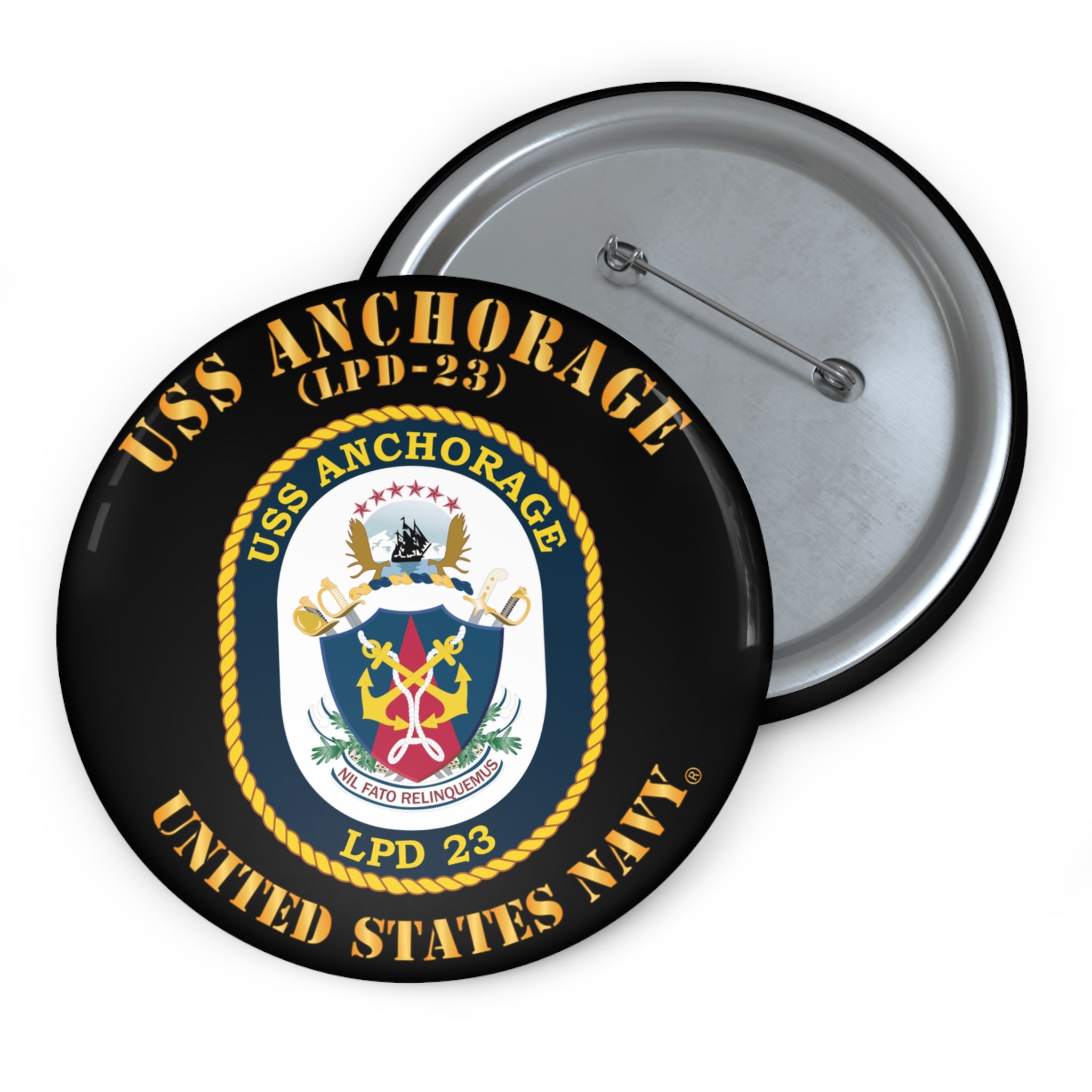 Custom Pin Button - Navy - USS Anchorage (LPD-23)