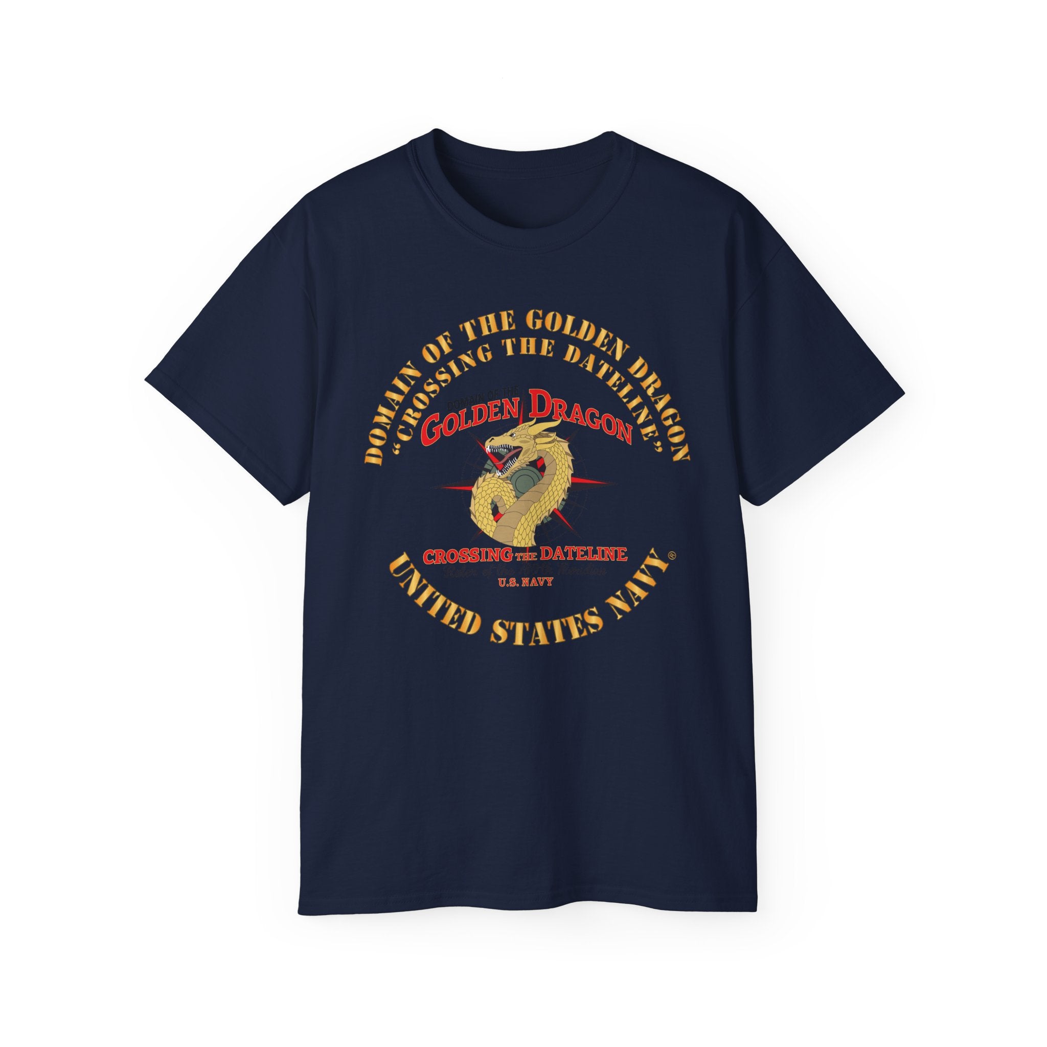 Unisex Ultra Cotton T-Shirt - Navy - Domain of the Golden Dragon