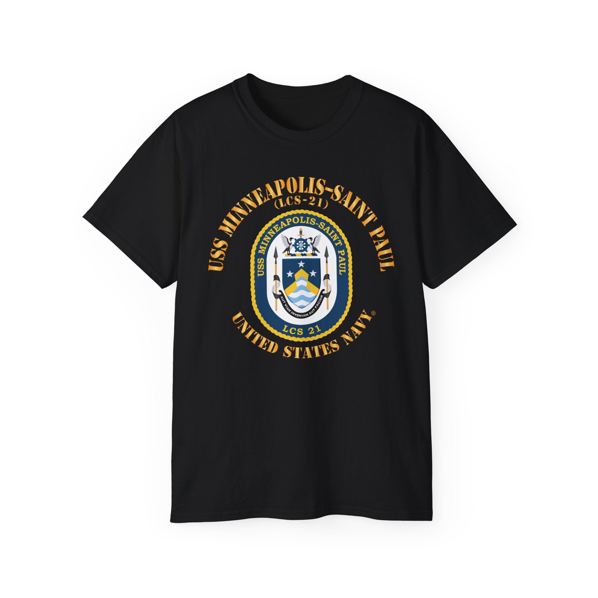 Unisex Ultra Cotton T-Shirt - Navy - USS Minneapolis–Saint Paul (LCS-21)