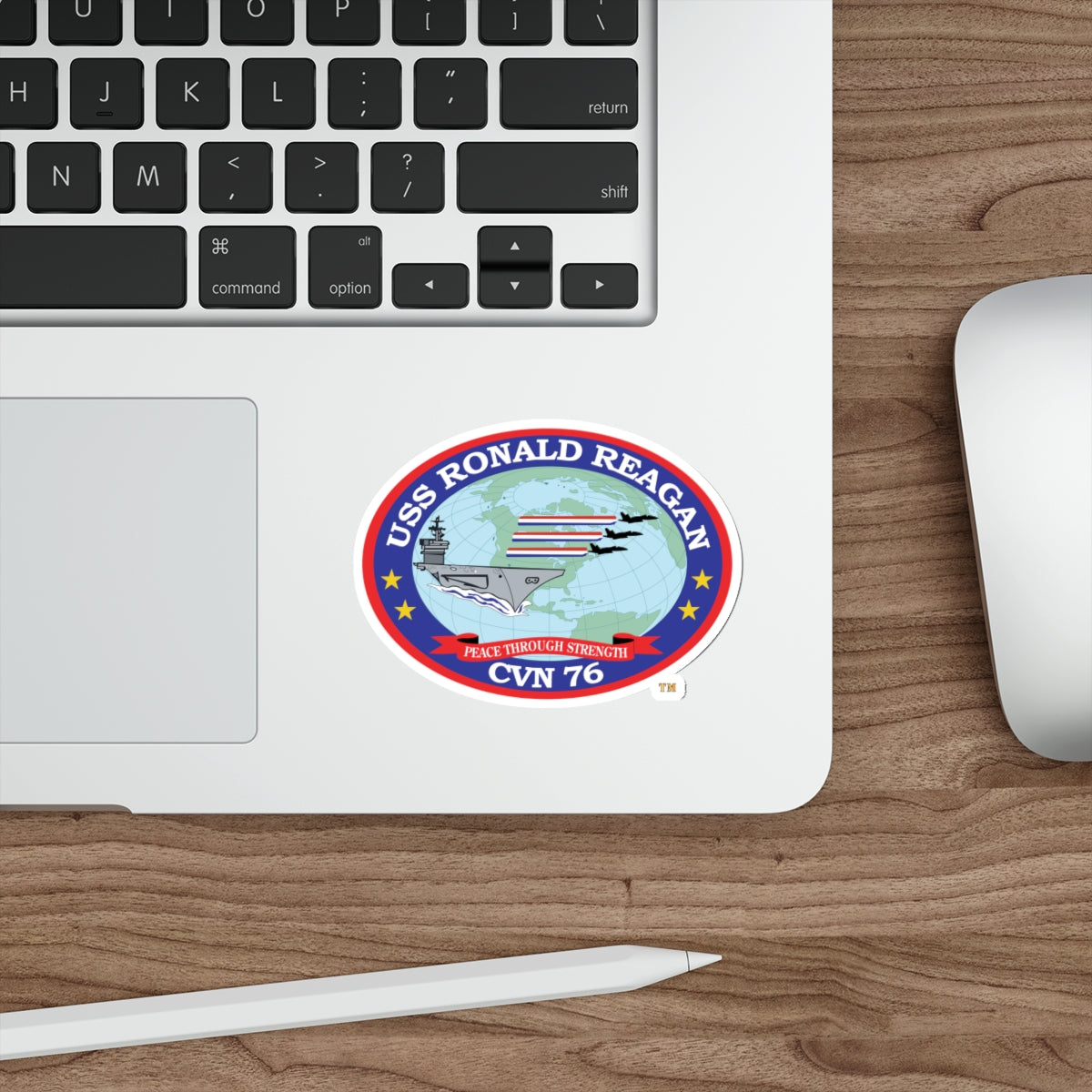 Die-Cut Vinyl Sticker - Navy - USS Ronald Reagan (CVN-76) wo txt X 300