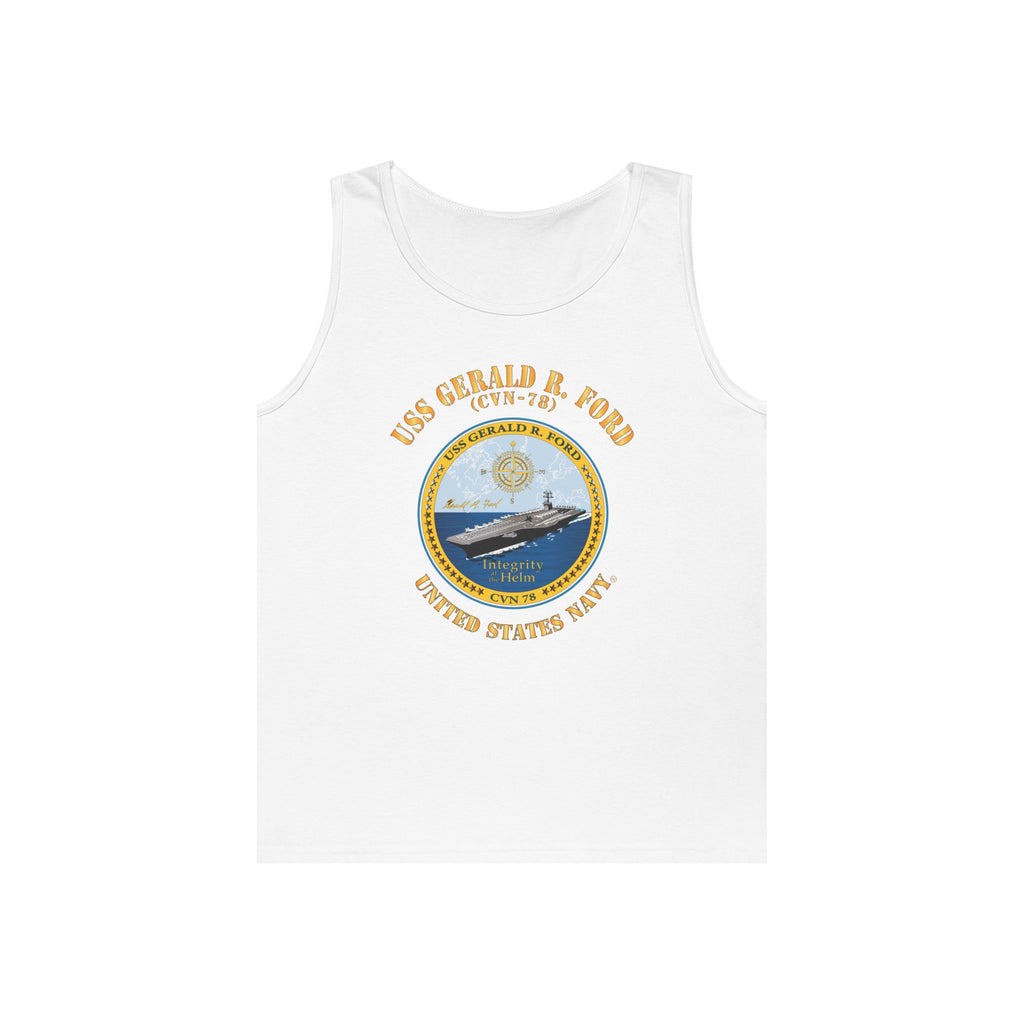 Unisex Heavy Cotton Tank Top - Navy - USS Gerald R. Ford (CVN-78)