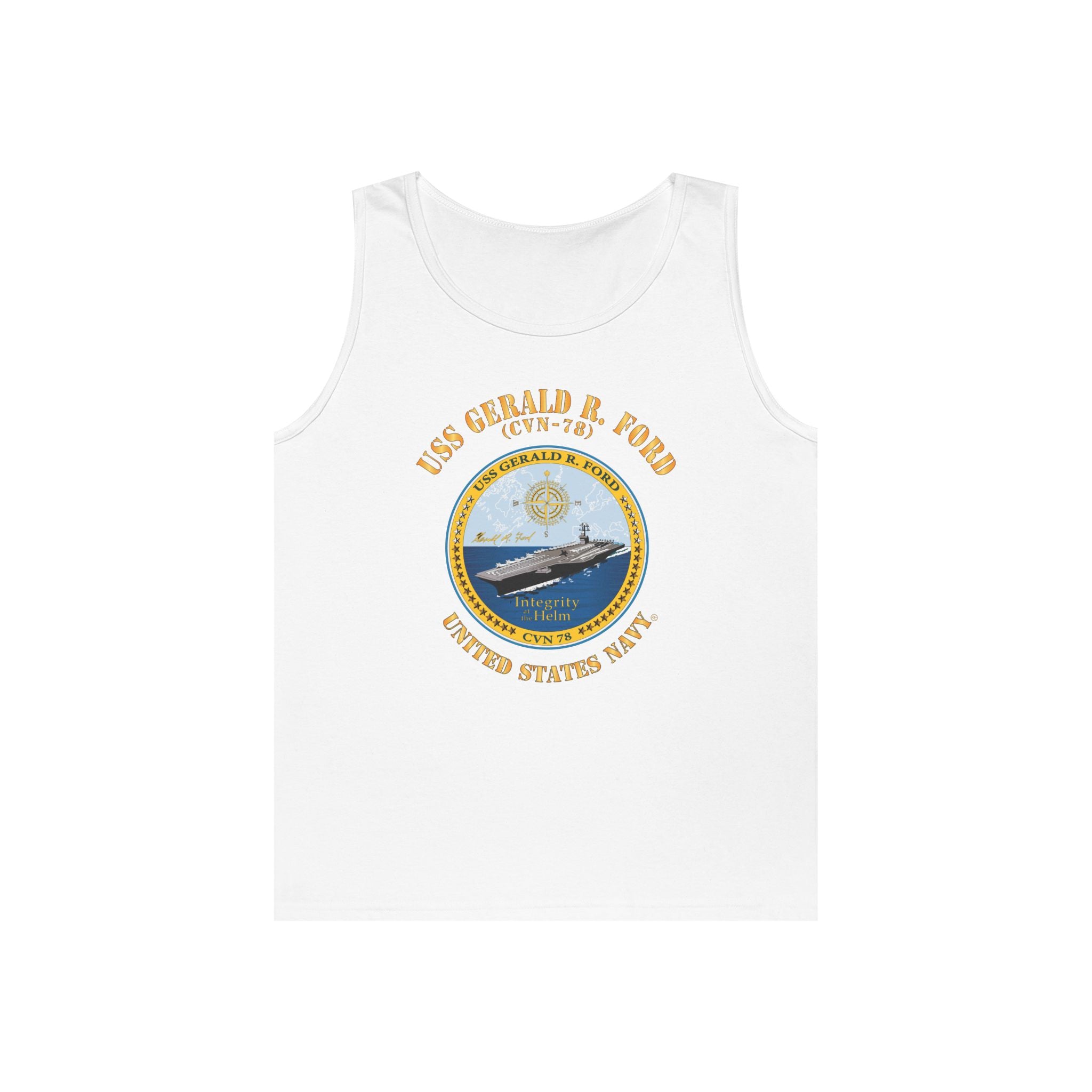 Unisex Heavy Cotton Tank Top - Navy - USS Gerald R. Ford (CVN-78)