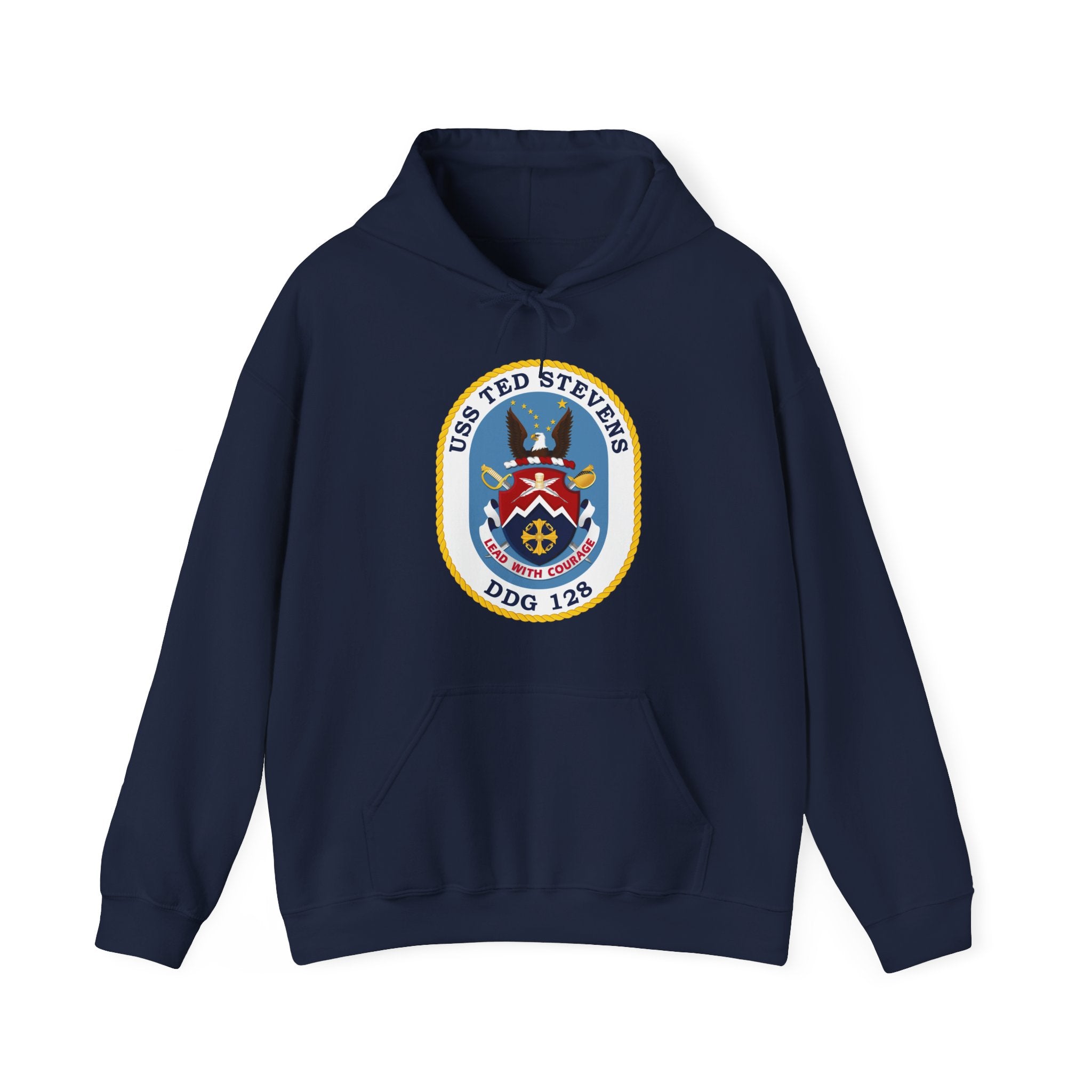 Unisex Heavy Blend™ Hoodies - Navy - USS Ted Stevens (DDG-128) wo txt