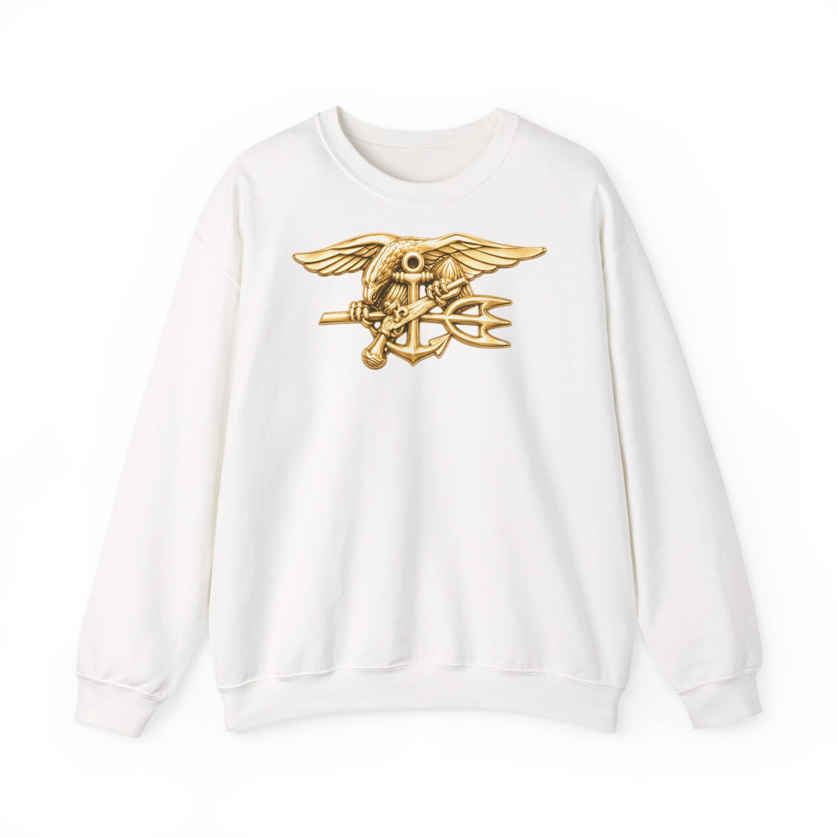 Unisex Heavy Blend™ Crewneck Sweatshirt - Navy - Badge - Special Warfare insignia wo txt - 3D - Enhanced