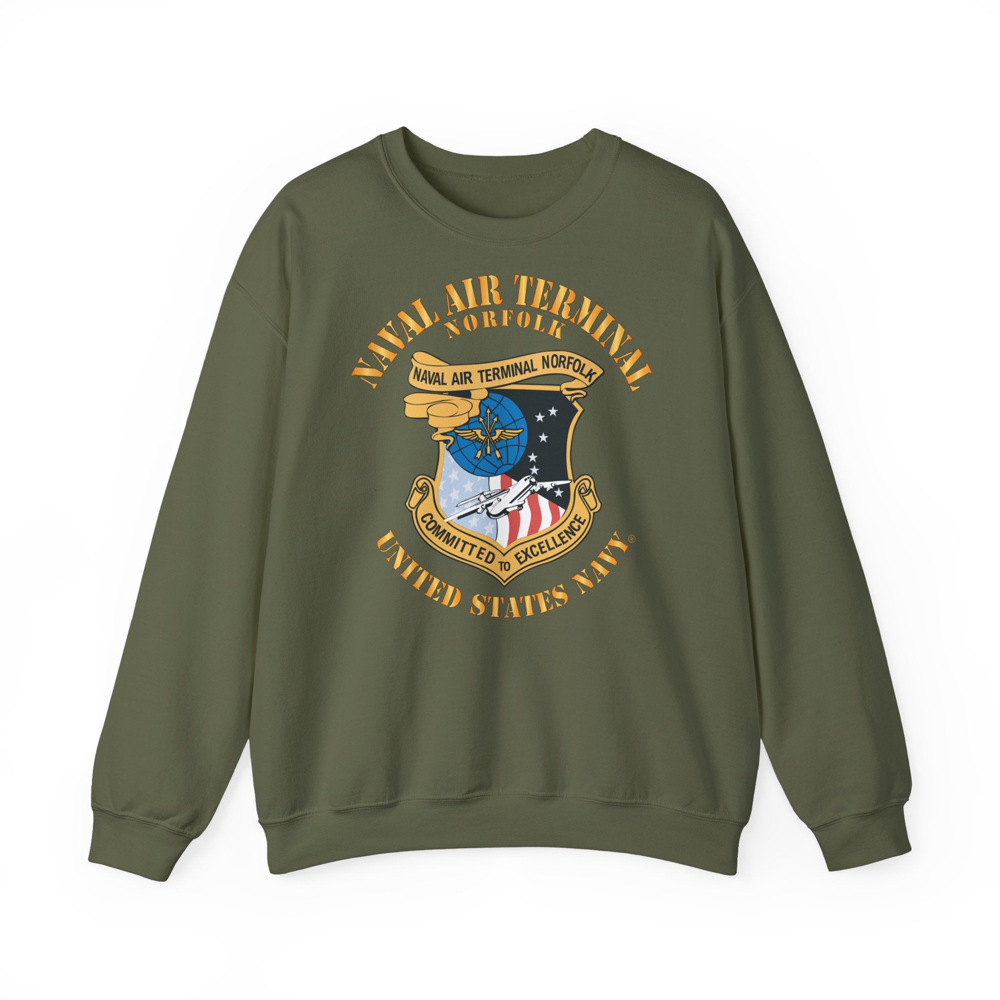 Unisex Heavy Blend™ Crewneck Sweatshirt - Navy - Naval Air Terminal Norfolk