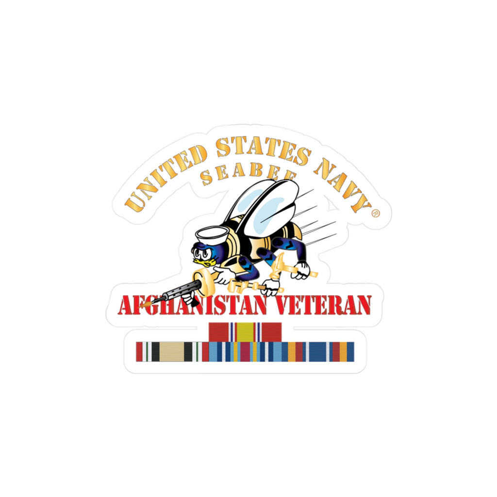 Kiss-Cut Vinyl Decal - Navy - Seabee - Afghanistan Veteran