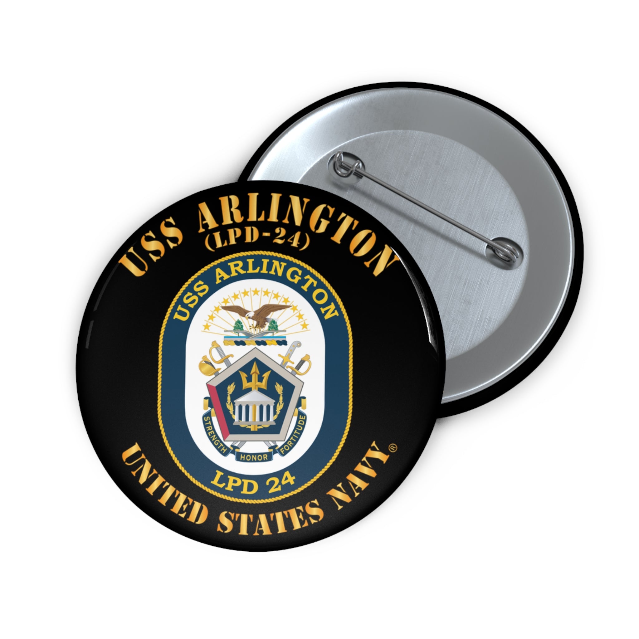 Custom Pin Button - Navy - USS Cleveland (LCS-31) wo txt