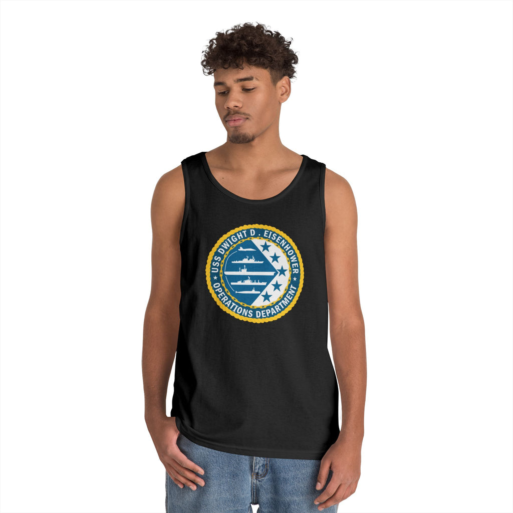 Unisex Heavy Cotton Tank Top - Navy - USS Dwight D. Eisenhower (CVN-69) - Operations Department wo txt