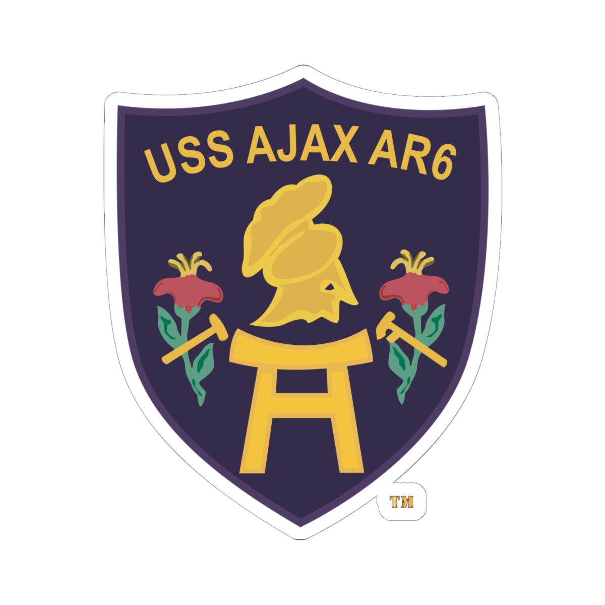Kiss-Cut Stickers - Navy -  USS Ajax (AR-6) wo txt