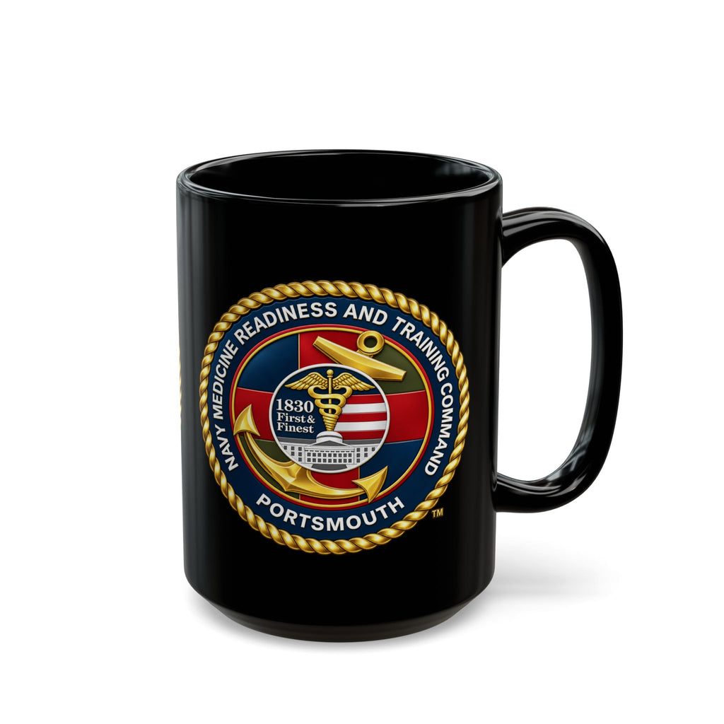 Black Mug (11oz, 15oz) - Navy - Naval Medical Center Portsmouth wo txt - 3D - Enhanced