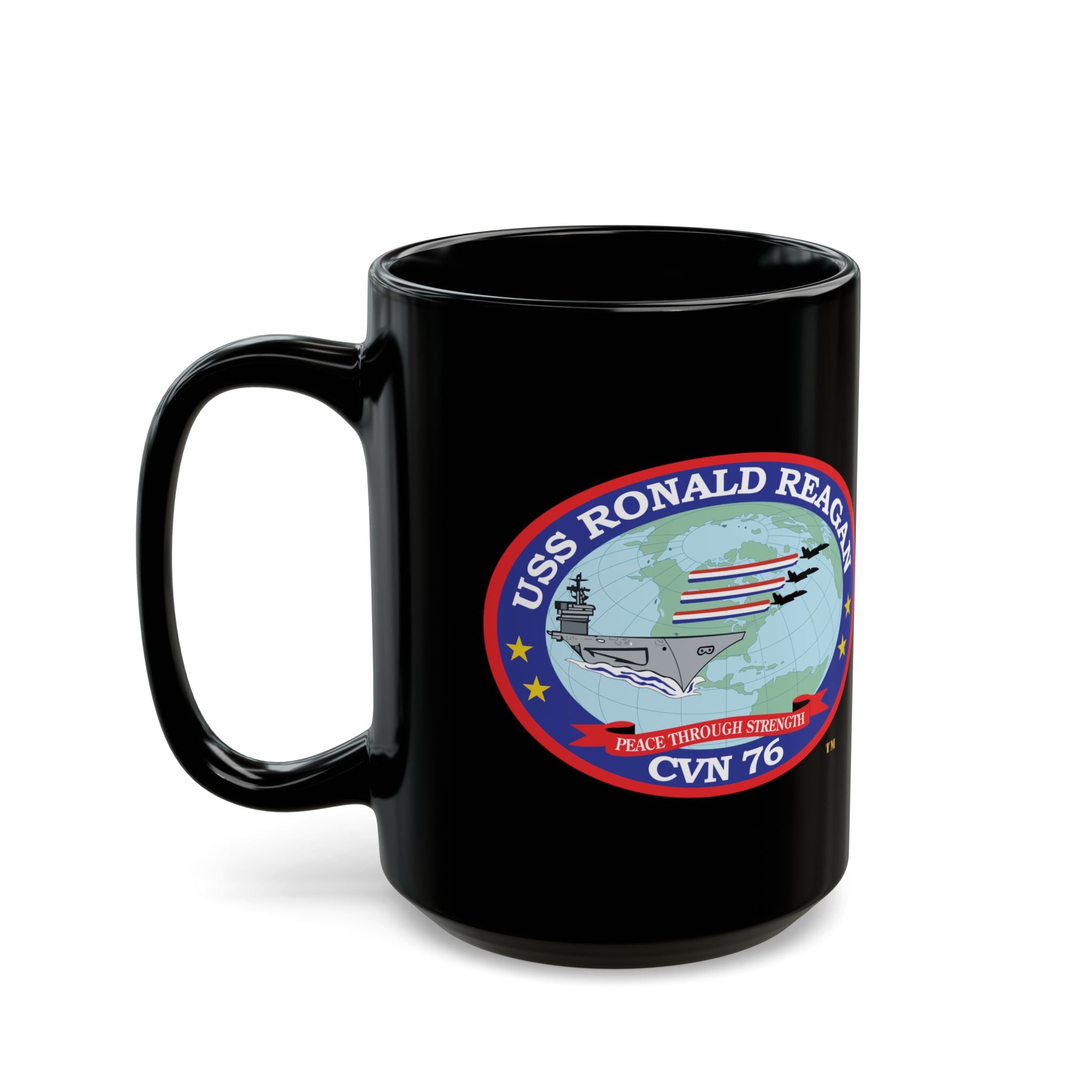 Black Mug (11oz, 15oz) - Navy - USS Ronald Reagan (CVN-76) wo txt X 300